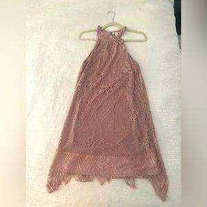 Francesca’s Pink Lace dress: Size X-Small